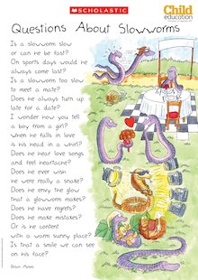 Questions about slowworms – poem poster