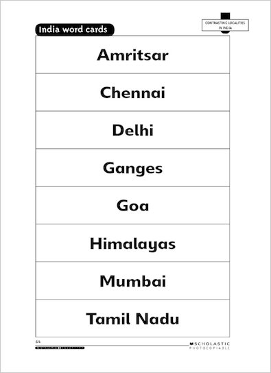 India word cards