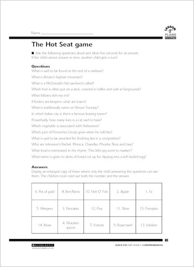 The hot seat game