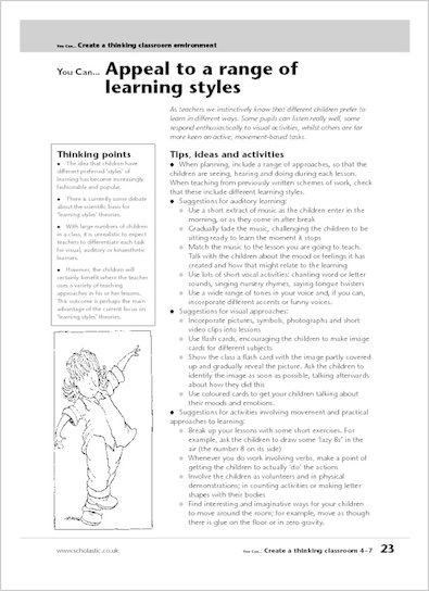 Appeal to a range of learning styles