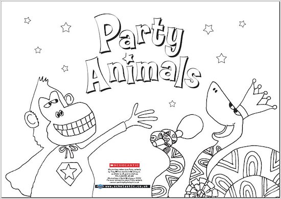 Party Animals Colouring Activity