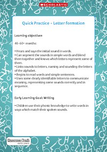 Quick Practice – Letter Formation