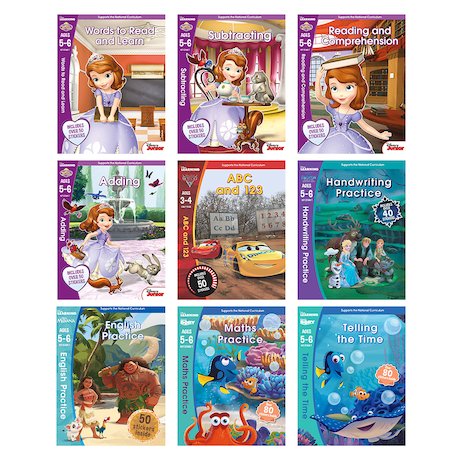 Disney Workbooks Ages 5-6 Pack x 9
