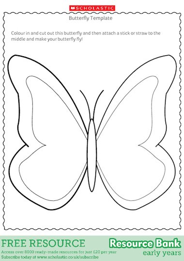 Butterfly to Colour in - Teacher-made Primary Resource