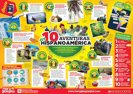 Poster: 10 aventuras en Hispanoamérica