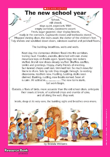  The New School Year Poem FREE Primary KS2 Teaching Resource 