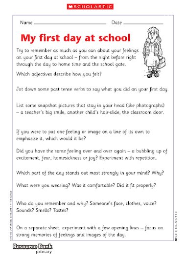 My First Day At School Planning A Poem Primary KS2 Teaching 