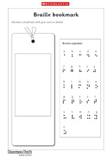 Braille bookmark