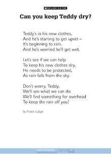 Can you keep Teddy dry? poem
