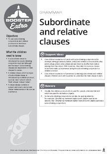 KS2 SATs GaPS Booster Extra – Lesson plan only: Subordinate and relative clauses
