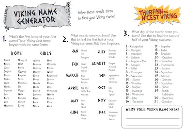 Thorfinn The Nicest Viking Viking Name Generator Free Teaching Resource Scholastic