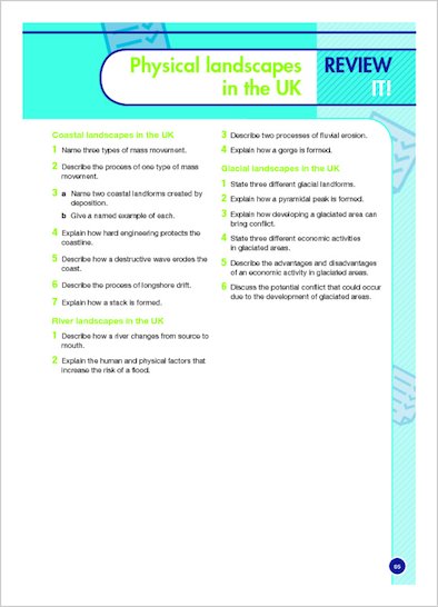 GCSE Grades 9-1: Geography AQA Revision Guide: Sample review of chapter