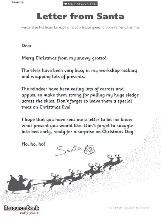 Letter from Santa - Scholastic Shop