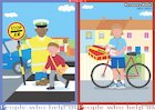People who help us – lollipop person and postal worker – poster