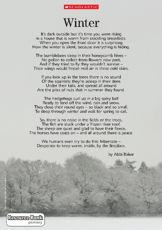 'Winter' illustrated poem