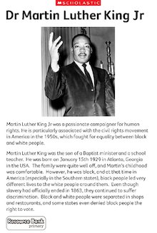 Profile of Dr Martin Luther King Jr