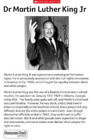 summary of martin luther king biography
