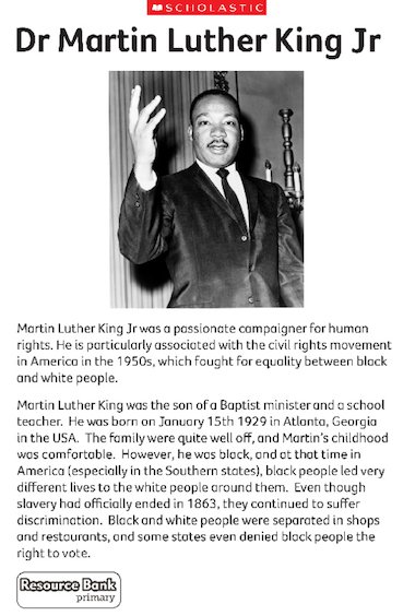 summary of mlk biography