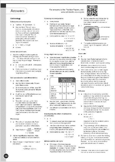GCSE Grades 9-1: Biology All Boards Exam Practice Book: sample answers