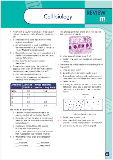 GCSE Grades 9-1: Biology All Boards Revision Guide and Exam Practice Book: sample review of chapter
