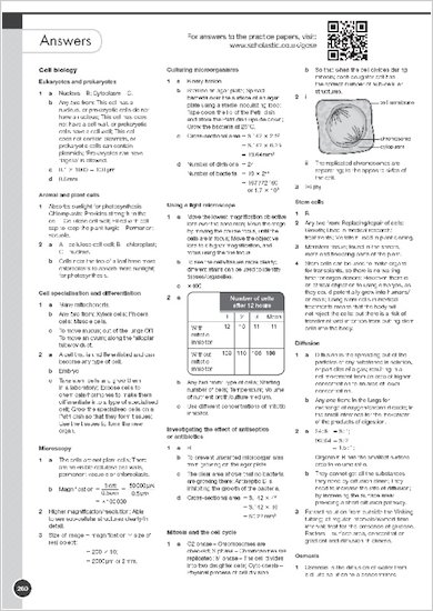 GCSE Grades 9-1: Biology All Boards Revision Guide and Exam Practice Book: example answers