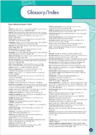 CSE Grades 9-1: Biology All Boards Revision Guide: sample glossary