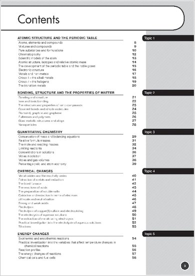 GCSE Grades 9-1: Chemistry All Boards Exam Practice Book contents