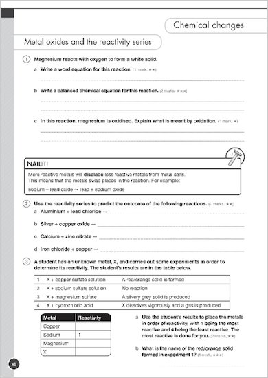 GCSE Grades 9-1: Chemistry All Boards Exam Practice Book sample start of a chapter