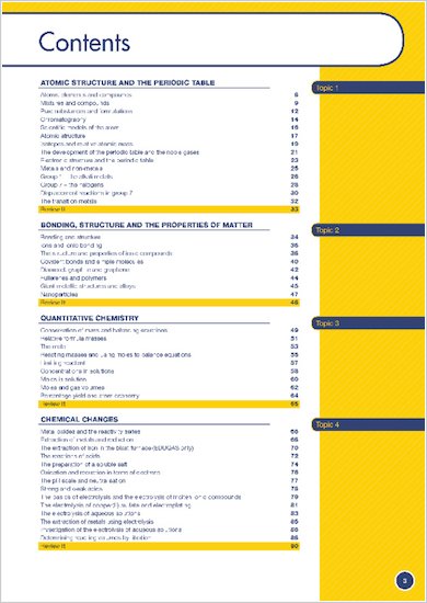 GCSE Grades 9-1: Chemistry All Boards Revision Guide contents