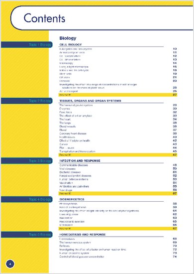GCSE Grades 9-1: Combined Sciences Revision Guide for All Boards contents