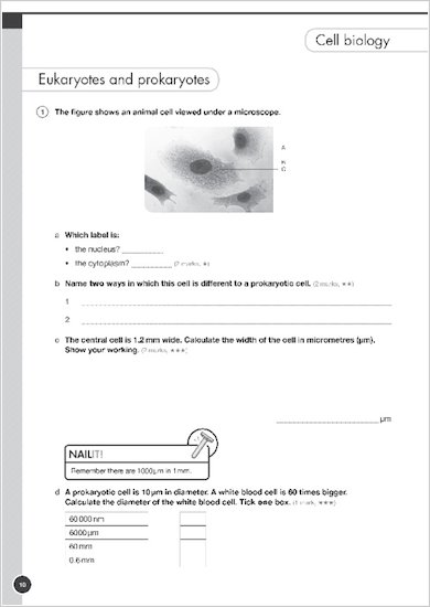 GCSE Grades 9-1: Combined Sciences Practice Book for AQA example start of a chapter