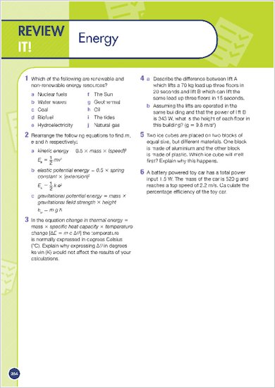 GCSE Grades 9-1: Combined Sciences Revision Guide for AQA example review of a chapter