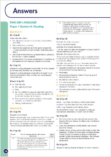 GCSE Grades 9-1: English Language and Literature Revision Guide for AQA answers