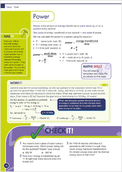 GCSE Grades 9-1: Physics Revision and Practice Book for All Boards Nail it, Work it, Maths Skills and Check it examples