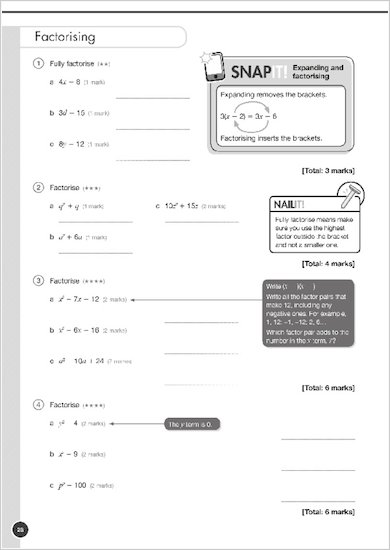 GCSE Grades 9-1: Maths Foundation Exam Practice Book for All Boards Snap it and Nail it examples