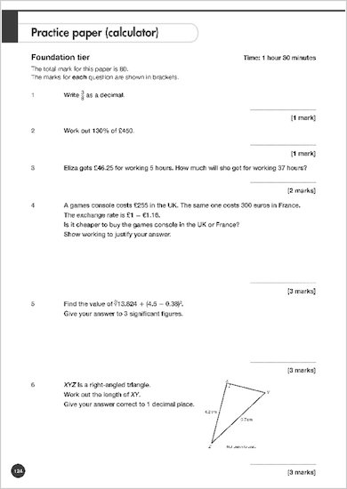 GCSE Grades 9-1: Maths Foundation Exam Practice Book for All Boards question paper