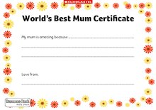 World’s Best Mum Certificate