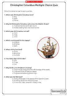 Activity 6: Christopher Columbus quiz
