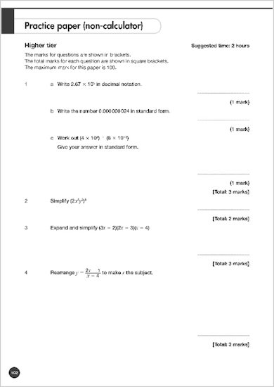 GCSE Grades 9-1: Maths Higher Revision and Exam Practice Book for All Boards question paper