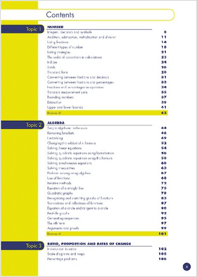 GCSE Grades 9-1: Maths Higher Revision Guide for All Boards contents