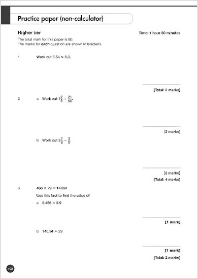 GCSE Grades 9-1: Maths Higher Exam Practice Book for Edexcel question paper
