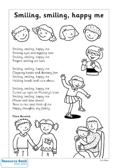 ‘Smiling, smiling happy me’ action rhyme – Early Years teaching ...