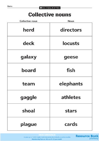 For free noun NOUN WORKSHEETS