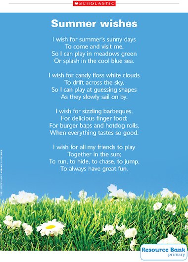 Summer Wishes' Poem – Primary Ks2 Teaching Resource - Scholastic