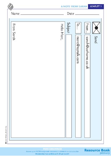 KS2 Writing templates - letters and emails