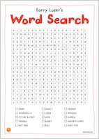 Barry Loser and the Birthday Billions - wordsearch