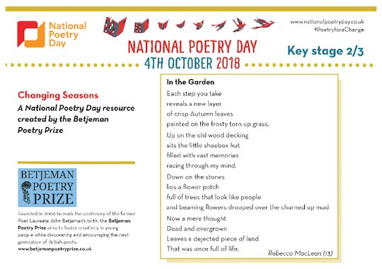 National Poetry Day - Changing Seasons