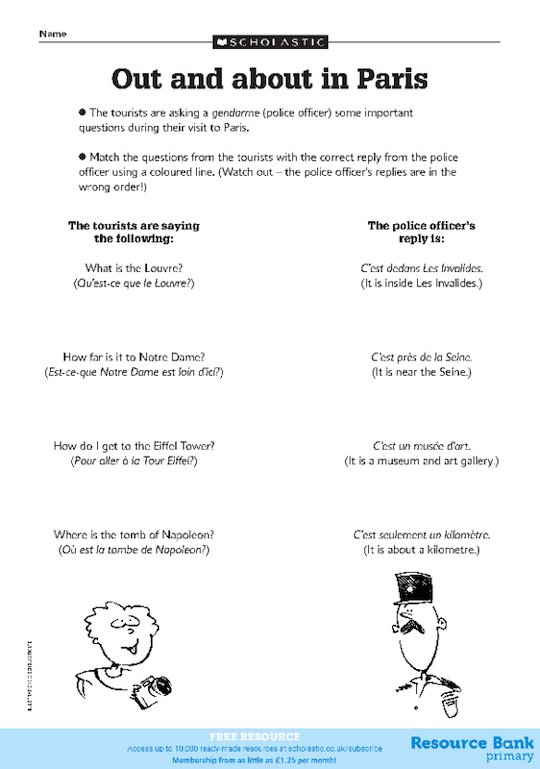 French phrases - Out and about in Paris