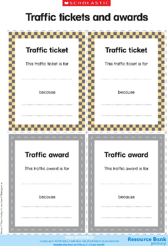 Traffic tickets and awards