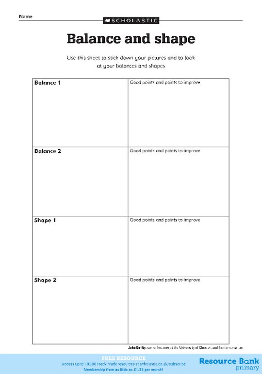 Gymnastics: Balance and shape